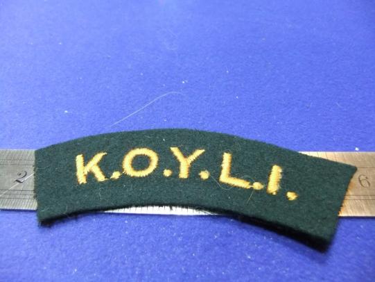 KOYLI  kings Own Yorkshire Light Infantry cloth shoulder title