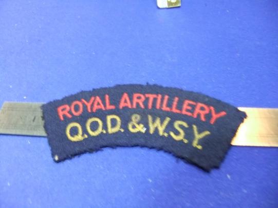 Royal artillery queens dorset west somerset yeomanry cloth shoulder title