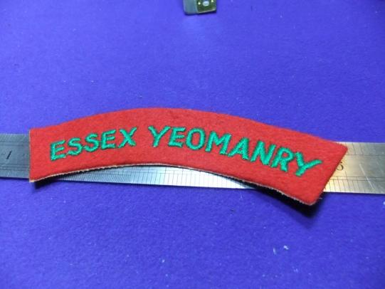 Essex yeomanry regiment cloth shoulder title