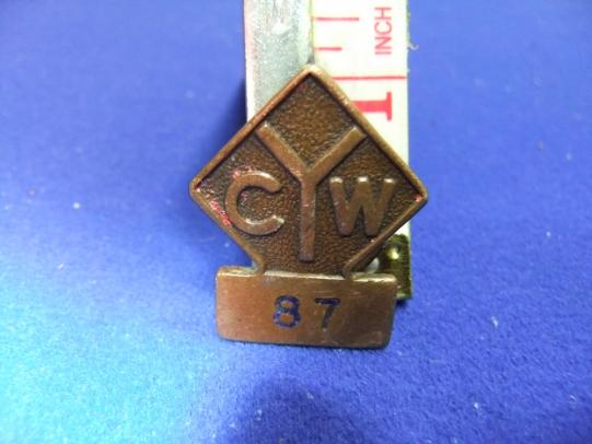 CYW YCW badge 87 works facrory ww2 ? home front ?