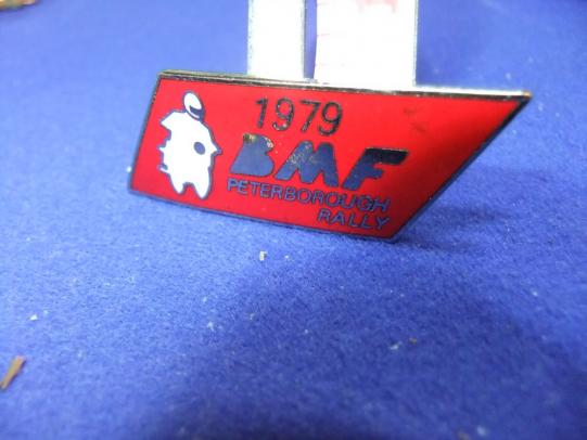Bmf motorcycle motorcyclist federation badge peterborough rally 1979 show biker