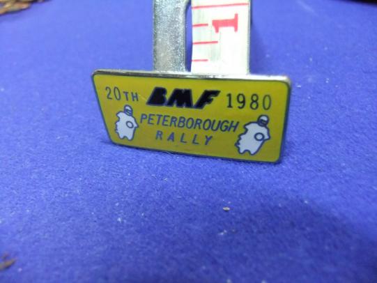 Bmf motorcycle motorcyclist federation badge peterborough rally 20th 1980 show biker
