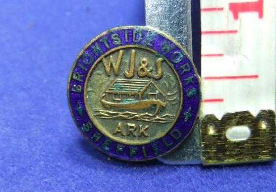 wj&s ark brightside works 732 badge sheffield steelworks home front war staff