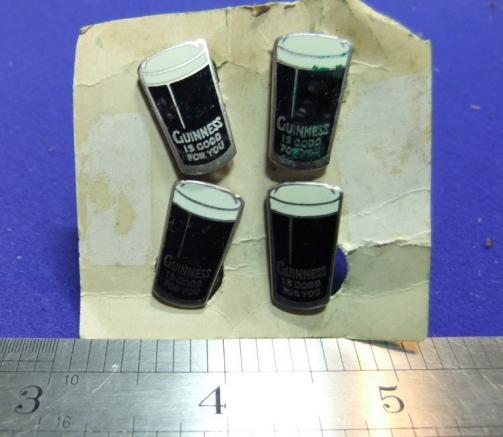 Guinness cuff links on card brewery advert advertising stout alcohol miller