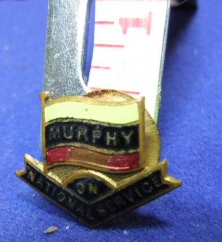 WW2 badge murphy on national service 193 home front works factory ltd employee