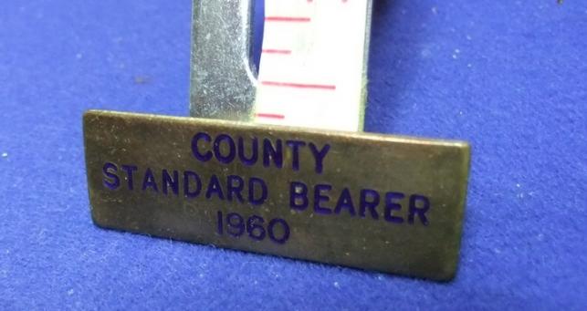 British legion parade county standard bearer badge 1960 military assocn ex services