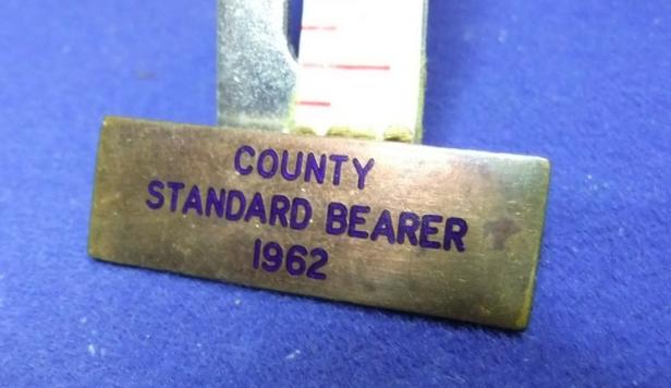 British legion parade county standard bearer badge 1962 military assocn ex services
