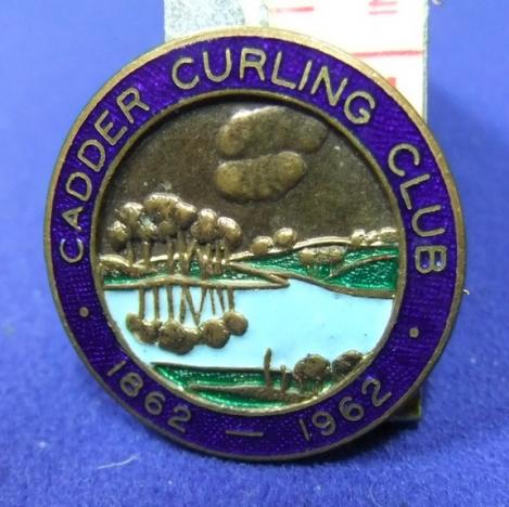 Cadder curling club badge 1862 1962 ice rink