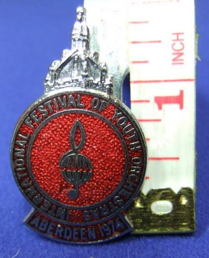 INT festival youth orchestras badge aberdeen 1974