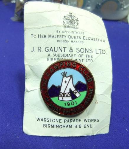 camping club britain & i holiday touring member membership badge 1901 card