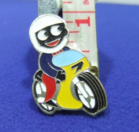 robertsons golly badge brooch motor cycle cyclist 1980s