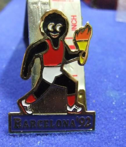robertsons golly badge brooch barcelona torch 1992 olympics