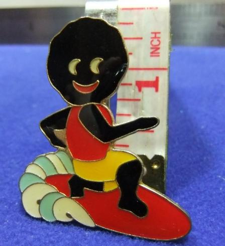 Robertsons jam golly badge surfer 1990s large acrylic