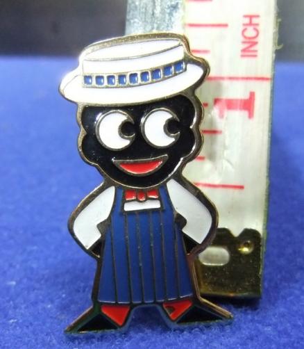 robertsons golly badge brooch butcher 1980s pointed feet