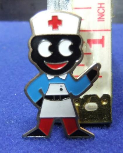 The Badge Shop | robertsons golly badge brooch nurse 1980s pointed feet