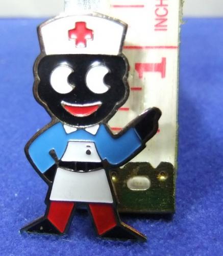 robertsons golly badge brooch nurse 1980s pointed feet