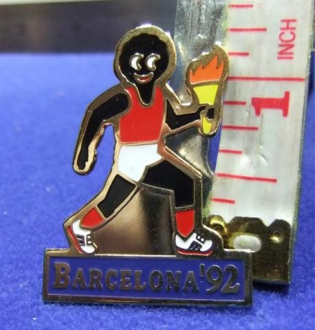 robertsons golly badge brooch barcelona torch 1992 olympics