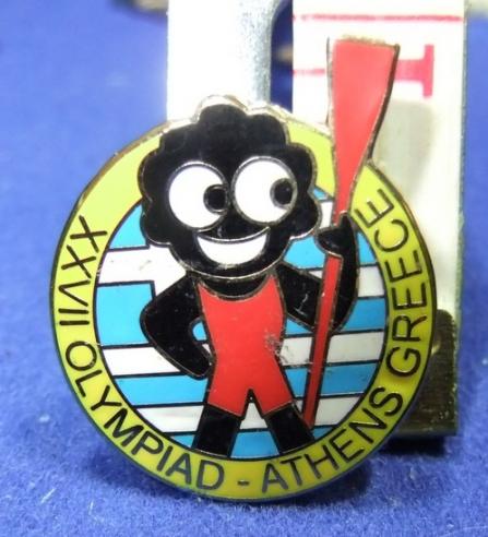 Robertsons Golly badge olympic rower NON robertsons issue