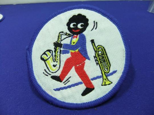 Robertsons golly sew on patch badge SAXAPHONE MUSICIAN