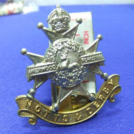 military cap badge notts derby sherwood foresters