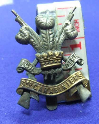 ww military cap badge 3rd Carabiniers Prince Wales Dragoon Guards