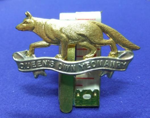 military cap badge queens own yeomanry