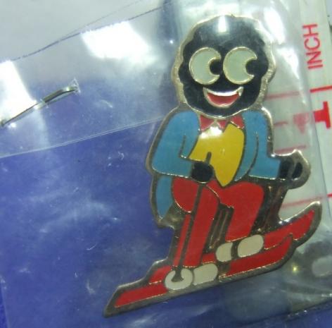 Robertsons golly badge skier with bubble coat 1980s