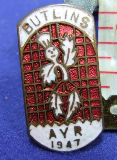 Butlins holiday camp badge ayr 1947