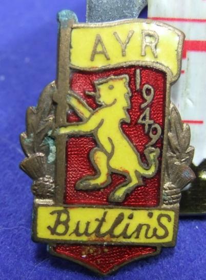 Butlins holiday camp badge ayr 1949