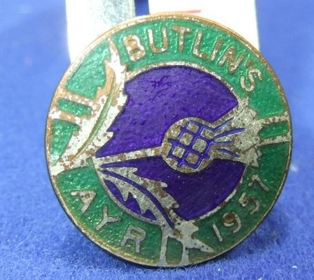 Butlins holiday camp badge ayr 1957