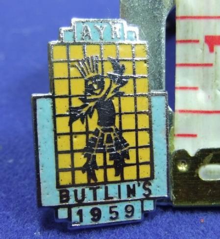 Butlins holiday camp badge ayr 1959