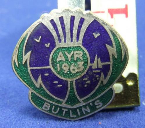 Butlins holiday camp badge ayr 1963