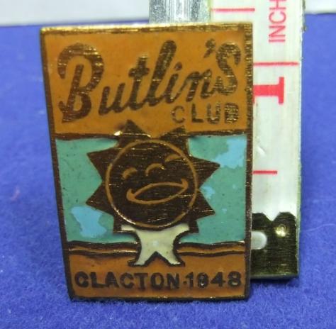 Butlins holiday camp badge clacton 1948 butlins club