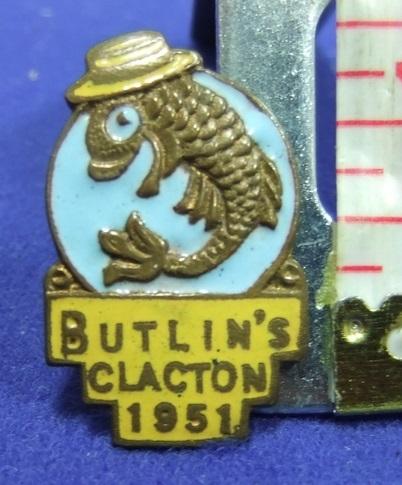 Butlins holiday camp badge clacton 1951