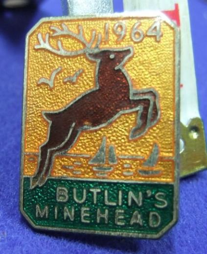 Butlins holiday camp badge minehead 1964