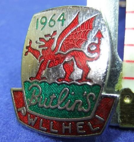 Butlins holiday camp badge pwllheli 1964