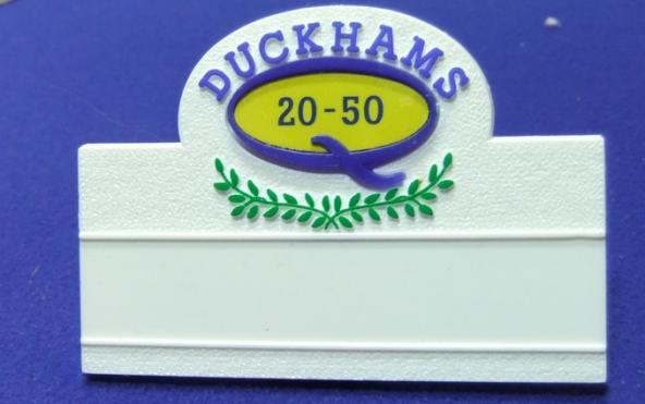 Badge Duckhams 20-50 Oil Lubricant advert advertising