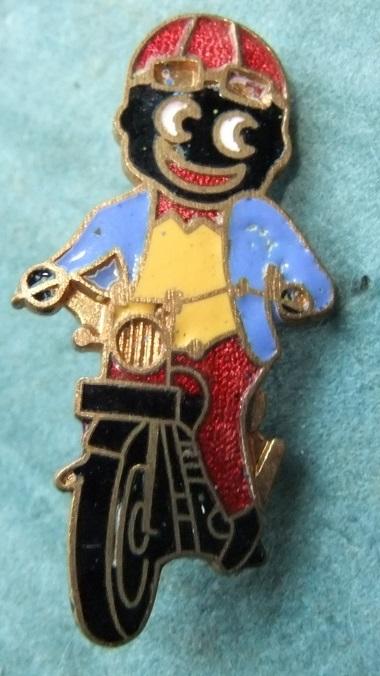 Robertson Golly Motorcycle Motorcyclist badge 1970s