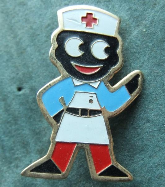Robertsons Golly Nurse badge brooch 1980s