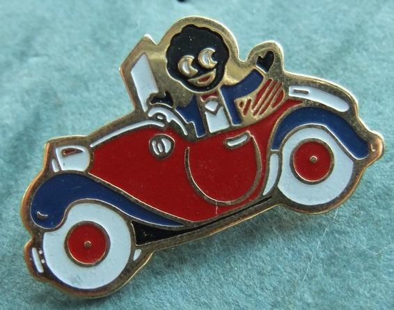 Robertsons Golly Motor Car Driver badge brooch 1980s