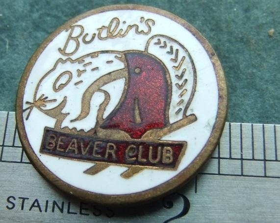 Badge Butlins Beavers Holiday Camp Club Pass 1960s