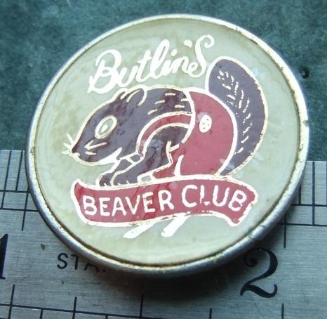 Badge Butlins Beavers Holiday Camp Club Pass 1970s