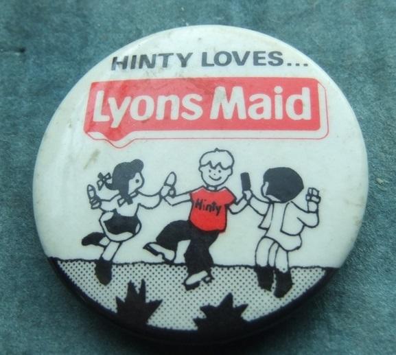 Hinty Supermarket Lyons Maid Ice Cream advertising tin badge