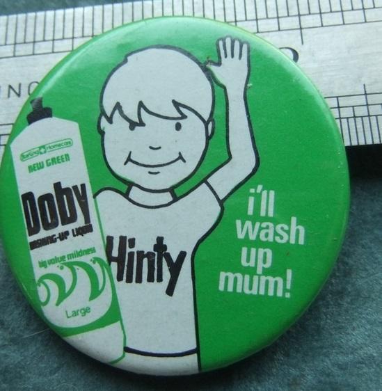 Hinty Supermarket Doby WUL advertising tin badge