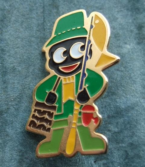 Robertsons golly badge brooch fisherman 1980s