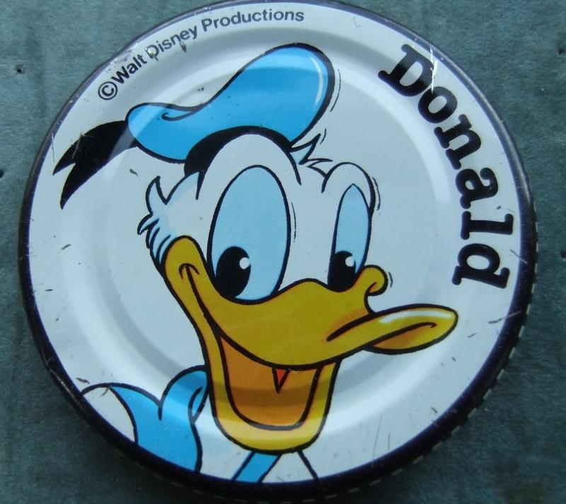 Robertsons Golly Jar Lid Walt Disney 1980s Donald