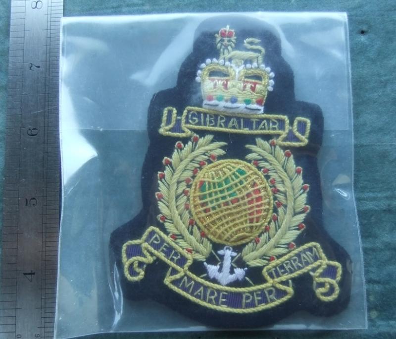 Royal Marines Blazer Badge Gibraltar Type 1