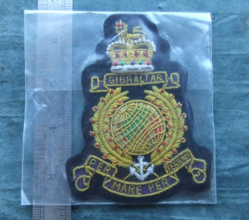 Royal Marines Blazer Badge Gibraltar Type 2