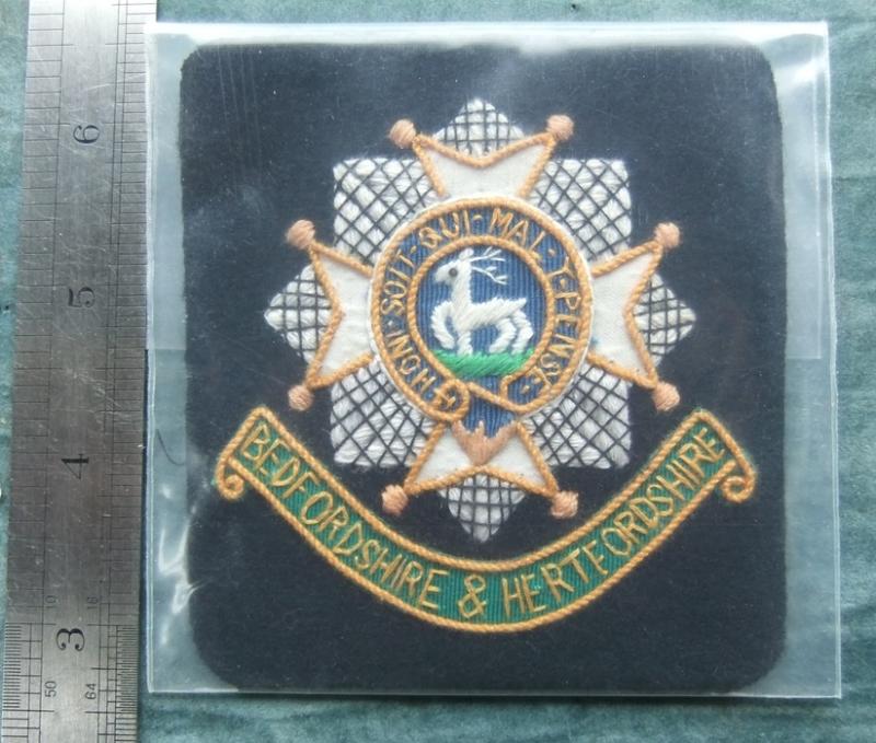 Bedfordshire & Hertfordshire Regiment Blazer Badge