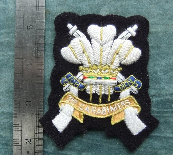 3rd Carabiniers Prince of Wales's Dragoon Guards Blazer Badge